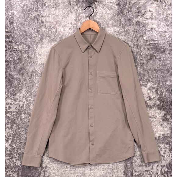 Lululemon Commission Shirt Small Mens Brown Oxford Long Sleeve Button Down - Picture 1 of 7